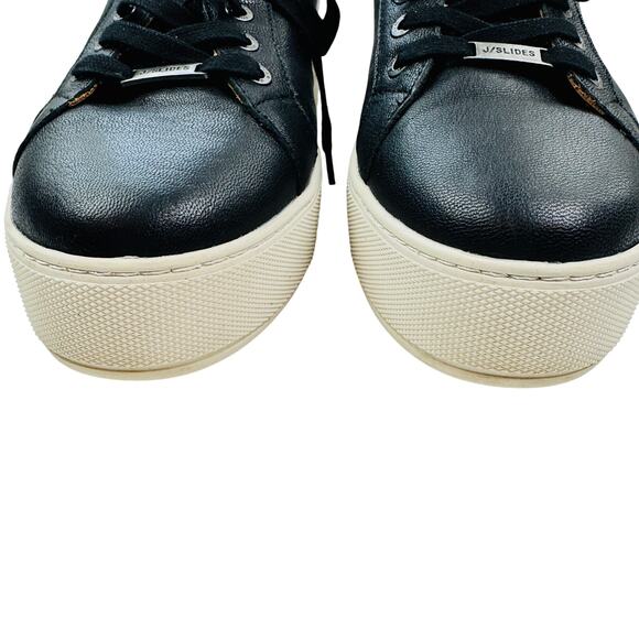 J/SLIDES Black and White Platform Sneakers - Picture 3 of 10